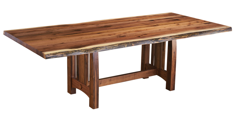 Walnut Dining Table with Boulder Creek Base